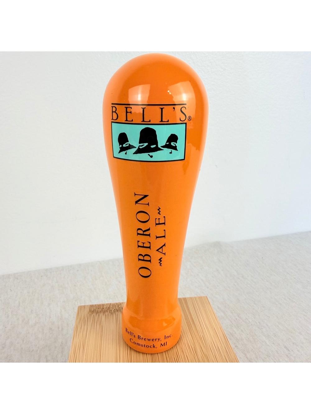 Bell’s Oberon Ale Beer Tap Handle Orange Bell’s Brewery Michigan 6”
